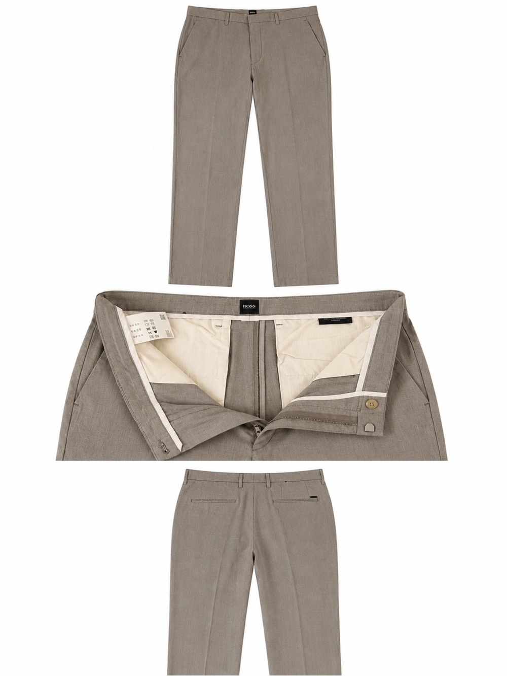 Hugo Boss Men's Taupe Dress Pants - Slim Straight